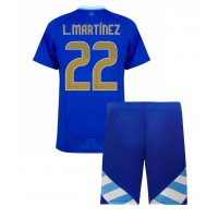 Maglia Calcio Argentina Lautaro Martinez #22 Seconda Divisa Bambino Copa America 2024 Manica Corta (+ pantaloncini)